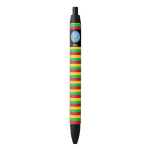 Bolígrafo De Tinta Negra Patriótico de la Bandera de Mali