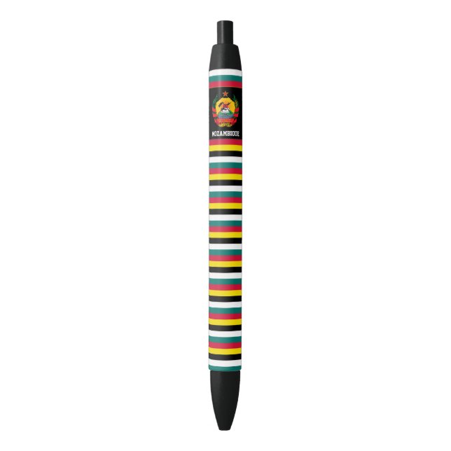 Bolígrafo De Tinta Negra Patriótico de la bandera de Mozambique (Frente vertical)