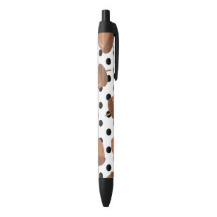 Bolígrafo De Tinta Negra Patrón Acorn Black Dots Otumn Y2K