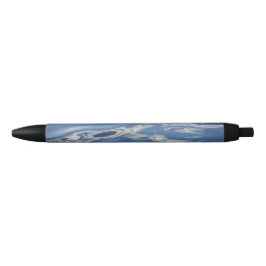 Bolígrafo De Tinta Negra Patrón azul abstracto