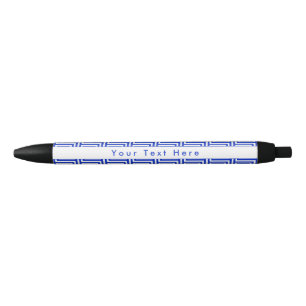 Bolígrafo De Tinta Negra Patrón azul de las cuadradas de la clave del meand