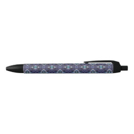 Bolígrafo De Tinta Negra Patrón azul y gris del suroeste