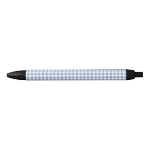 Bolígrafo De Tinta Negra Patrón clásico de Gingham azul comprobado