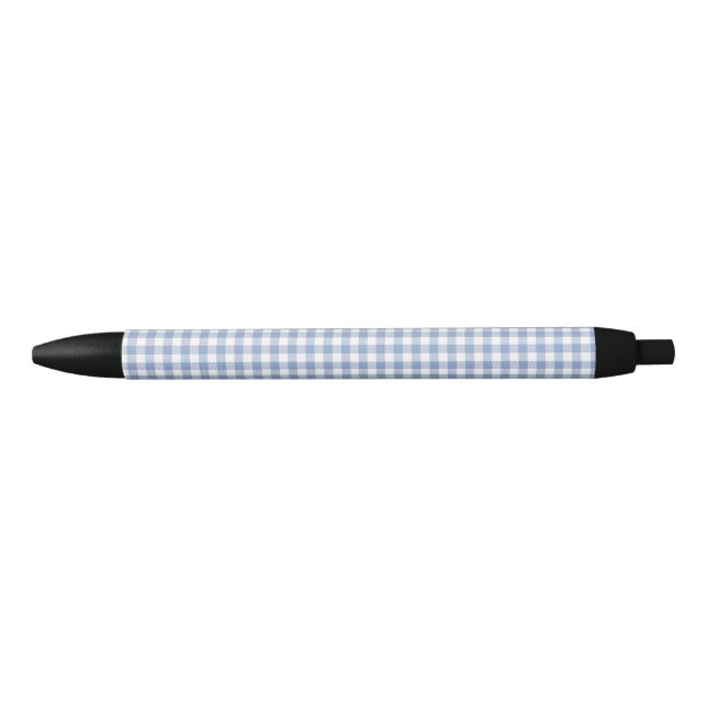 Bolígrafo De Tinta Negra Patrón clásico de Gingham azul comprobado (Anverso)