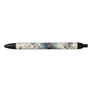 Bolígrafo De Tinta Negra Patrón continuo de flores coloridas lindas