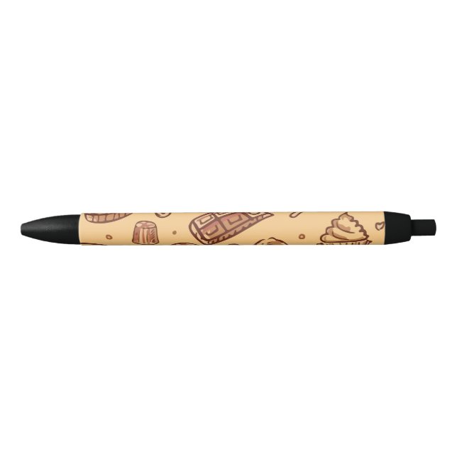 Bolígrafo De Tinta Negra Patrón continuo de panadería (Anverso)