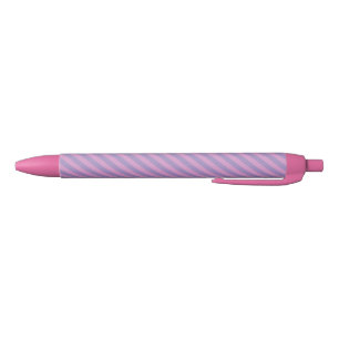 Bolígrafo De Tinta Negra Patrón continuo de rayas rosa púrpura