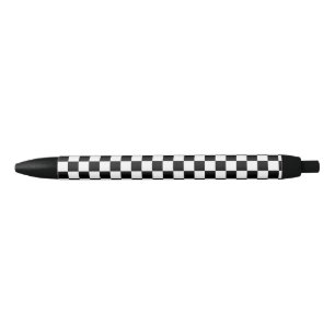 Bolígrafo De Tinta Negra Patrón de ajedrez en blanco y negro