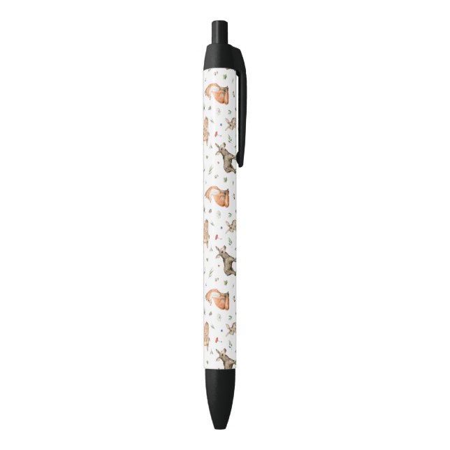 Bolígrafo De Tinta Negra Patrón de animales de bosque (Parte inferior (Vertical))