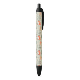 Bolígrafo De Tinta Negra Patrón de bosque de bosques de la cadena Cute Dood