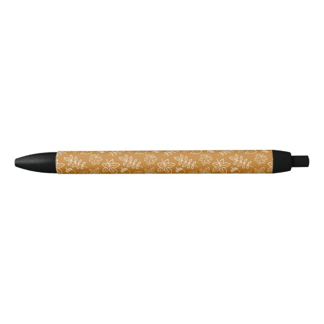 Bolígrafo De Tinta Negra patrón de caída naranja (Anverso)