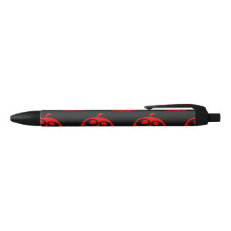 Bolígrafo De Tinta Negra Patrón de calabaza de Halloween rojo de la Cuadros