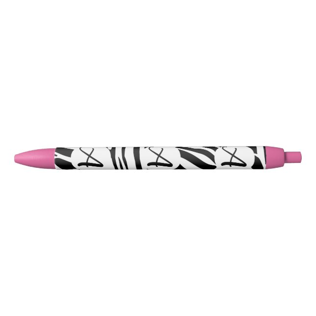 Bolígrafo De Tinta Negra Patrón de cebra (Anverso)
