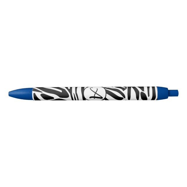 Bolígrafo De Tinta Negra Patrón de cebra (Anverso)