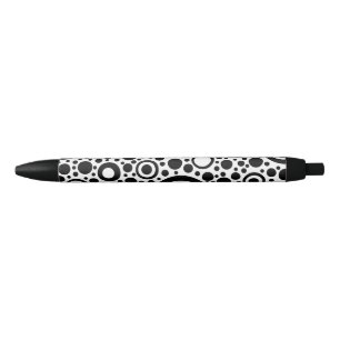 Bolígrafo De Tinta Negra Patrón de círculo y puntos negro + tu trasero. e i