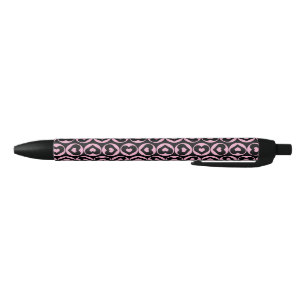 Bolígrafo De Tinta Negra Patrón de corazón rosado Amor Gráfico Negrita
