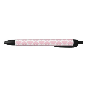 Bolígrafo De Tinta Negra Patrón de corazón rosado, romántico, amor