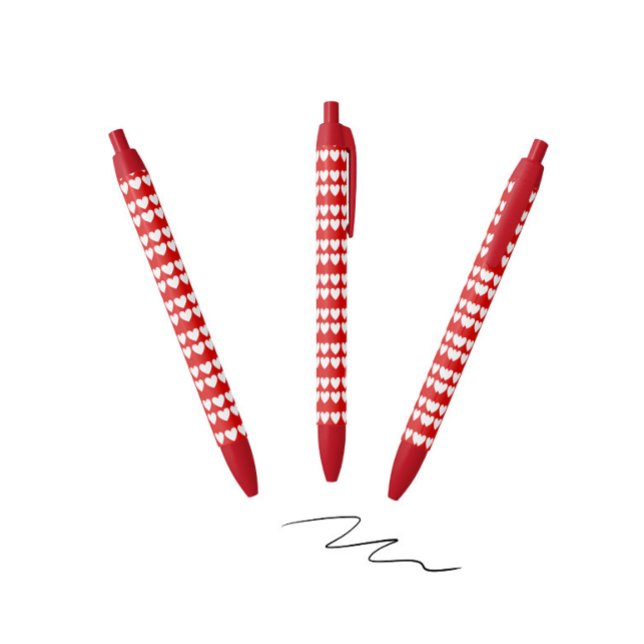 Bolígrafo De Tinta Negra Patrón de corazones blancos (Subido por el creador)