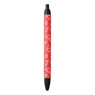 Bolígrafo De Tinta Negra Patrón de corazones de ángel de San Valentín