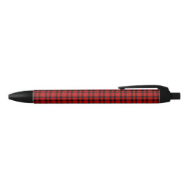 Bolígrafo De Tinta Negra Patrón de Cuadro Escocés Rojo Negro