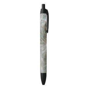 Bolígrafo De Tinta Negra Patrón de diente de león blanco