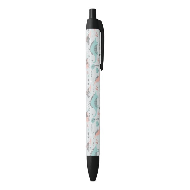 Bolígrafo De Tinta Negra Patrón de dinosaurio de Cute Pastel (Parte inferior (Vertical))