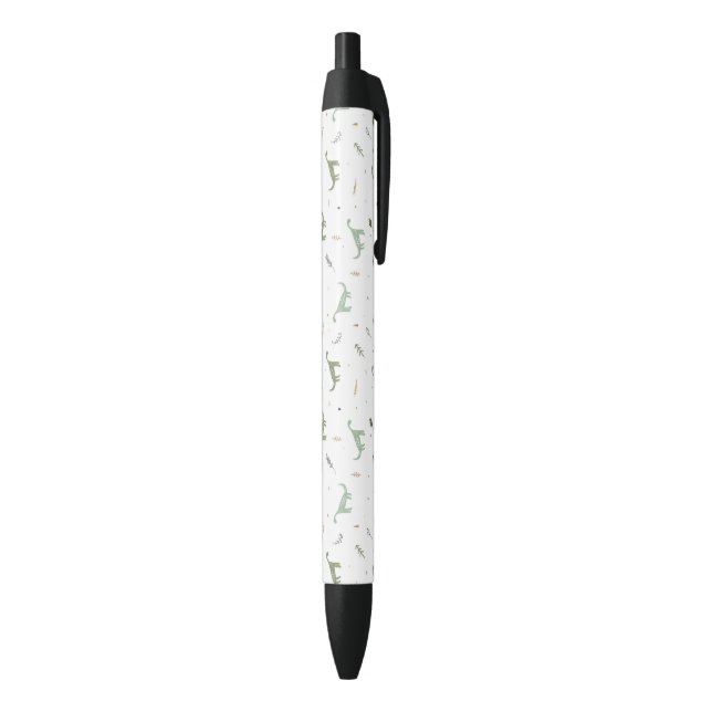 Bolígrafo De Tinta Negra Patrón de dinosaurio verde lindo (Parte inferior (Vertical))