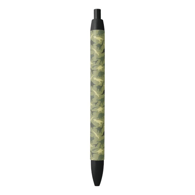 Bolígrafo De Tinta Negra Patrón de dinosaurios, silueta de dinosaurios, din (Frente vertical)