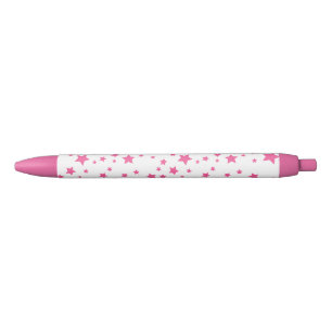 Bolígrafo De Tinta Negra Patrón de Estrella Rosa