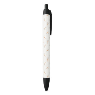 Bolígrafo De Tinta Negra Patrón de flor de punto de polka cúpula