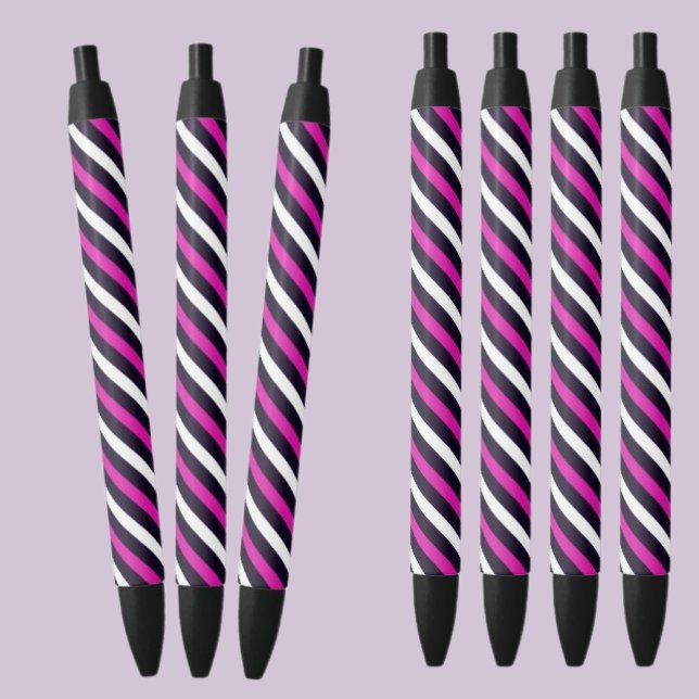 Bolígrafo De Tinta Negra Patrón de franjas abstractas coloridas (Subido por el creador)