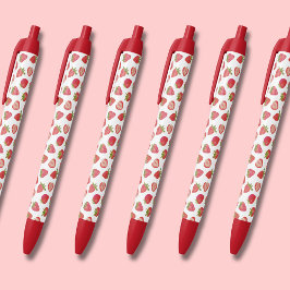 Bolígrafo De Tinta Negra Patrón de fresa