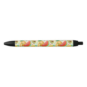 Bolígrafo De Tinta Negra Patrón de frutas de verano fresco