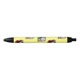 Bolígrafo De Tinta Negra Patrón de gorras coloridos bromistas amarillo
