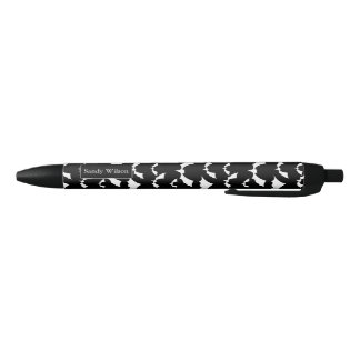 Bolígrafo De Tinta Negra patrón de halloween de murciélagos blancos y negro