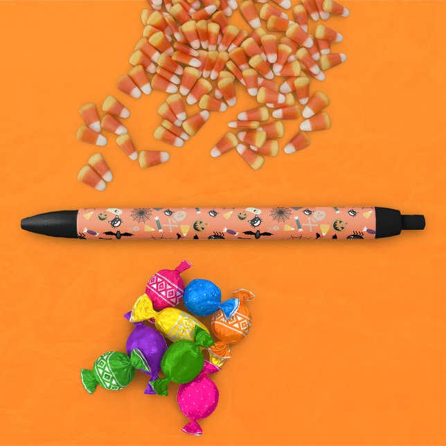 Bolígrafo De Tinta Negra Patrón de Halloween infantil (Subido por el creador)