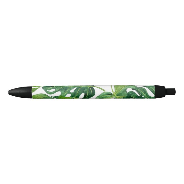 Bolígrafo De Tinta Negra Patrón de hoja (Anverso)