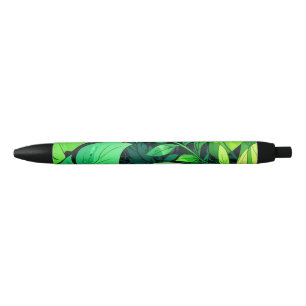 Bolígrafo De Tinta Negra Patrón de hoja