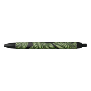 Bolígrafo De Tinta Negra Patrón de hojas tropicales