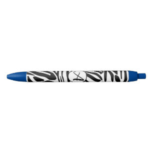 Bolígrafo De Tinta Negra Patrón de impresión de cebra en blanco y negro atr