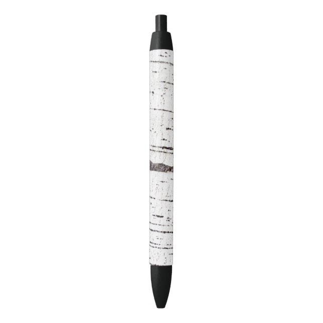 Bolígrafo De Tinta Negra Patrón de la corteza de Birch (Frente vertical)