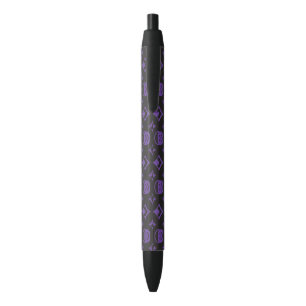 Bolígrafo De Tinta Negra Patrón de moda de cráneo púrpura