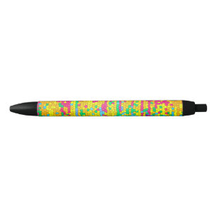 Bolígrafo De Tinta Negra Patrón de mosaico colorido