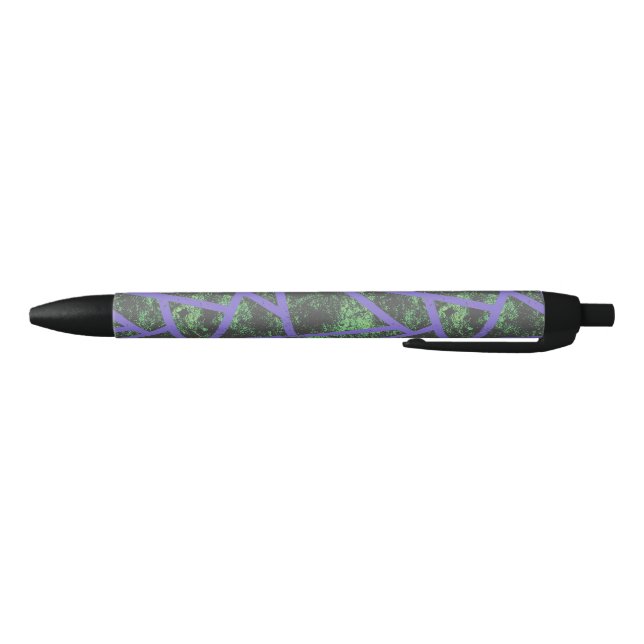 Bolígrafo De Tinta Negra Patrón de mosaico violeta y verde (Parte de abajo)