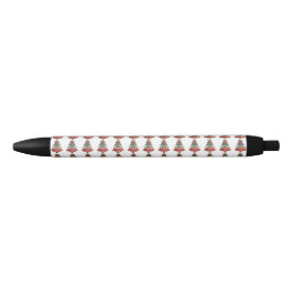 Bolígrafo De Tinta Negra Patrón de Navidad de Flamenco Tropical de Santa