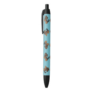 Bolígrafo De Tinta Negra Patrón de perro Norfolk Terrier Grizzle en azul