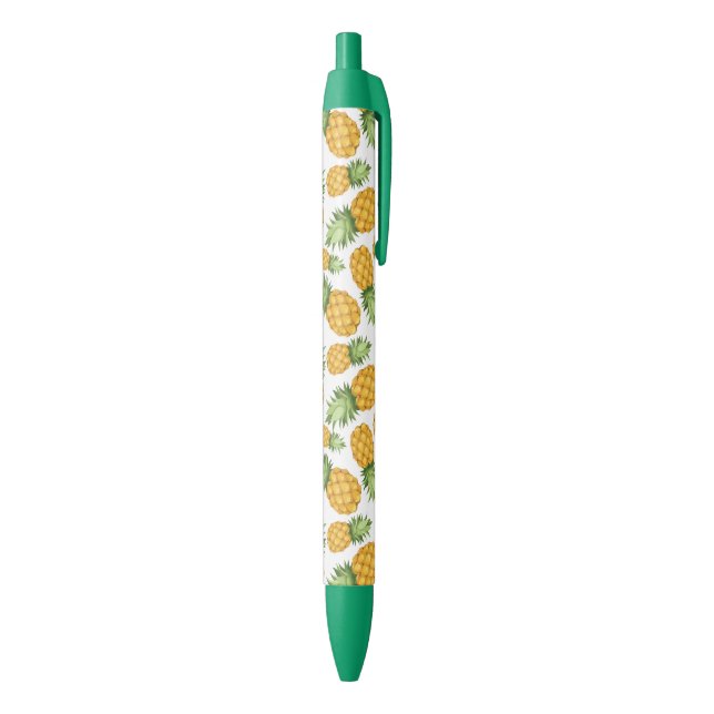 Bolígrafo De Tinta Negra Patrón de piña Personalizado (Parte inferior (Vertical))