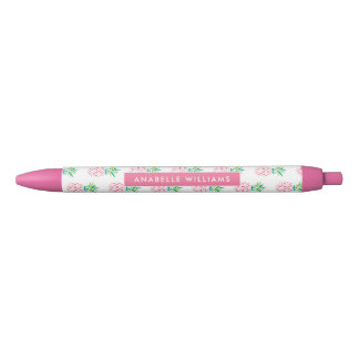 Bolígrafo De Tinta Negra Patrón de piñas rosadas