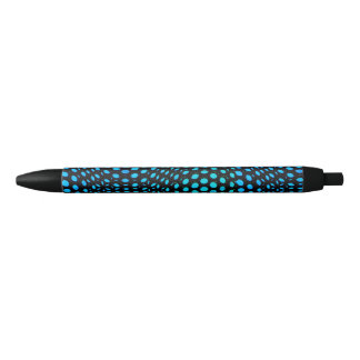 Bolígrafo De Tinta Negra Patrón de punto azul geométrico moderno