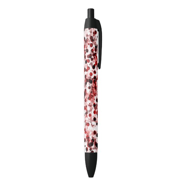 Bolígrafo De Tinta Negra Patrón de puntos rojos (Parte inferior (Vertical))